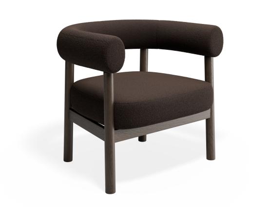Marlowe Occasional Chair - Smoked Oak Legs - Cacao Fabric