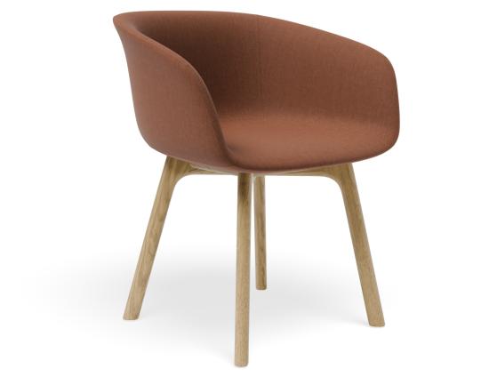 Lonsdale Armchair - Natural - Terracotta Brown Fabric