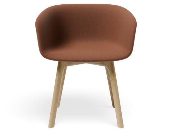 Lonsdale Armchair - Natural - Terracotta Brown Fabric