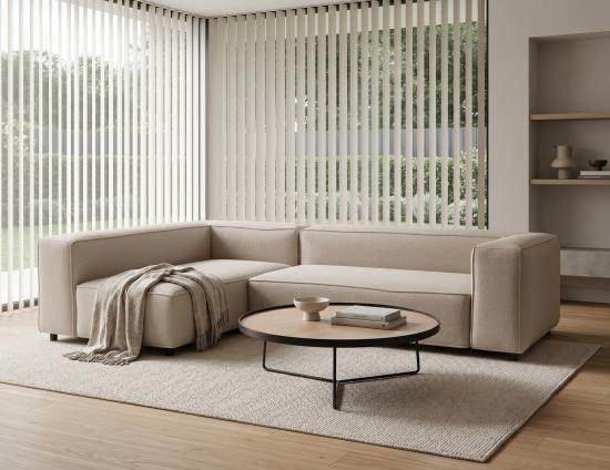 Nolia Modular Sofa - 3 Seater with Chaise - Beige