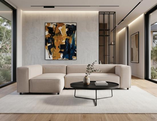 Nolia Modular Sofa - 3 Seater with Chaise - Beige
