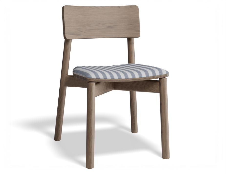 P 1 Andi Chair Pad Walnut Bluestripe