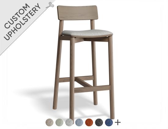Andi Bar Stool - Walnut - Custom Upholstered