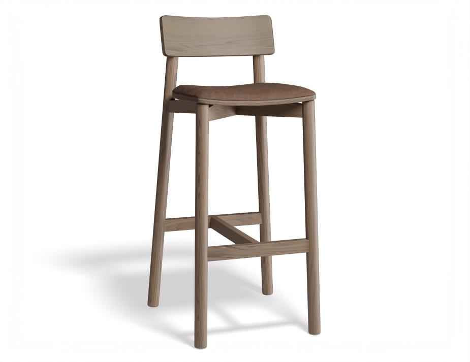 P 1 Andi Barstool Pad Walnut Printedsuede