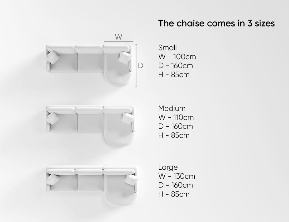 Monte Chaise Size Comparison