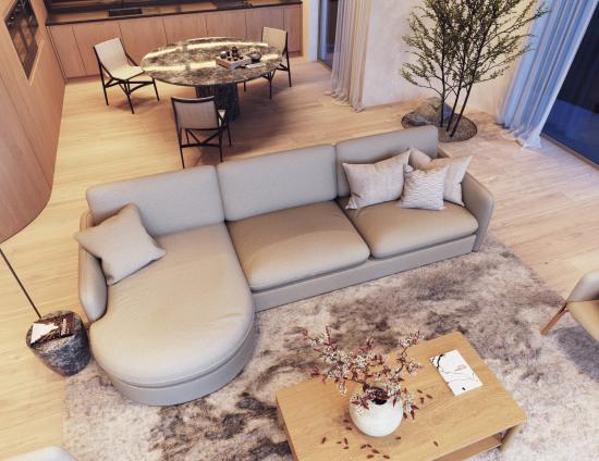 Monte Sofa with Right Chaise - 4 Seater - Custom Upholstered