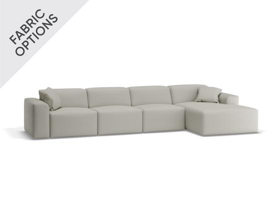 Monaco Sofa - Config D with Right Chaise - Custom Upholstered
