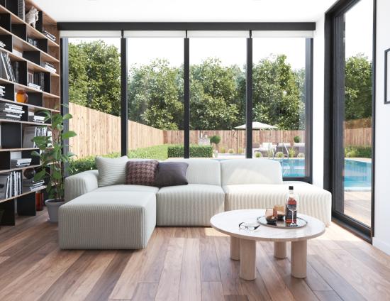 Monaco Sofa - Config F with Right Open End - Custom Upholstered