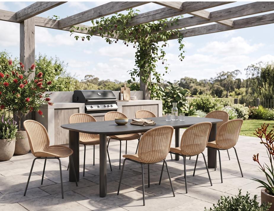 Charcoal Vela Dining Table