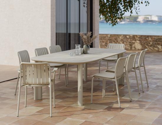 Vela Dining Table 240cm - Outdoor - Latte - Dune Ceramic Top