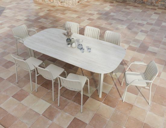 Vela Dining Table 240cm - Outdoor - Latte - Dune Ceramic Top