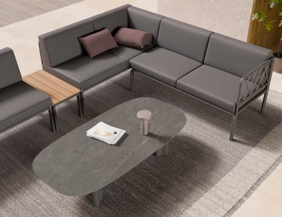 Vela Coffee Table - Outdoor - Charcoal - Basalt Ceramic Top