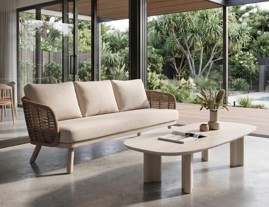 Vela Coffee Table - Outdoor - latte - Dune Ceramic Top