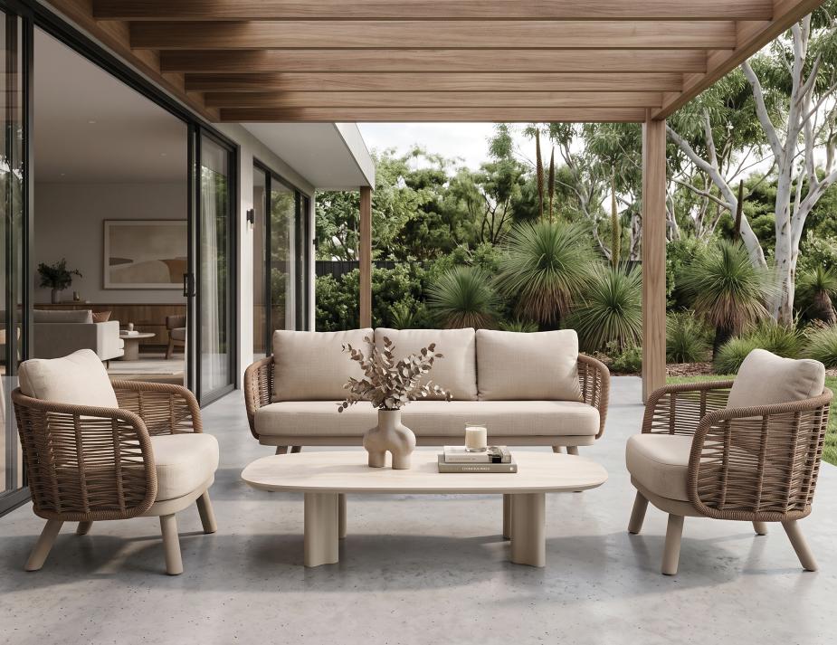 Outdoor Sofa Setting In Luxury House