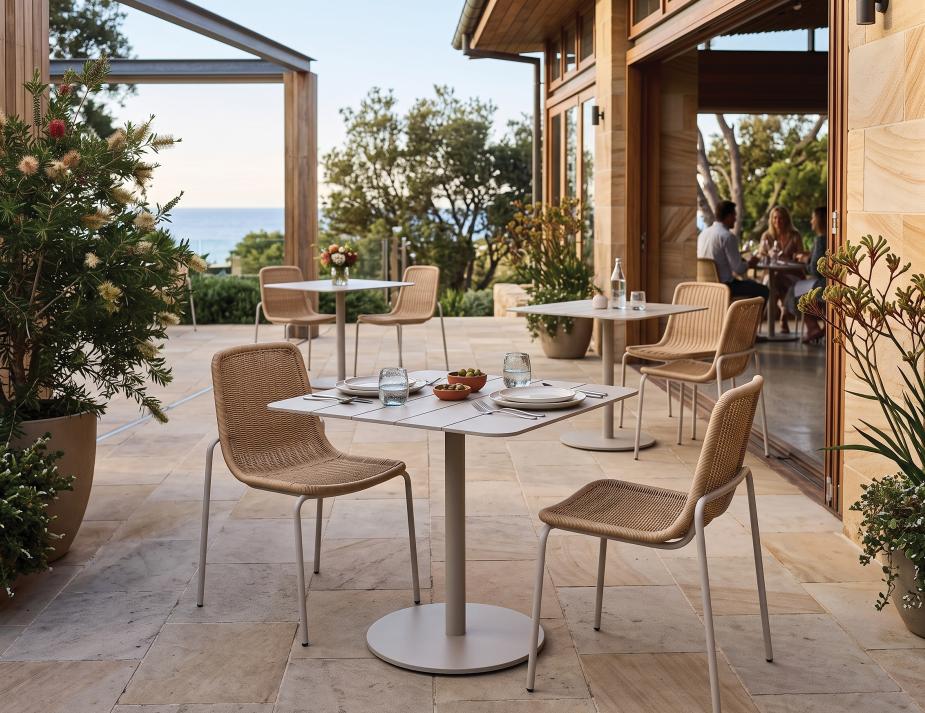 Designer Dining Chairs And Roku Table Outdoor Setting