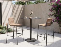 Rattan Bar Stool In Courtyard