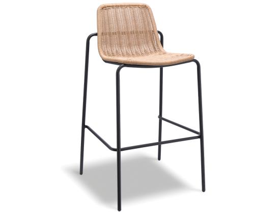 Cenote Rattan Bar Stool - Outdoor - Black