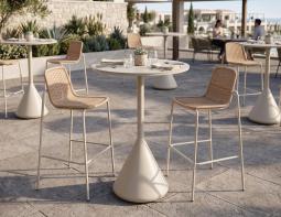 Rattan Metal Bar Stools Ina Restaurant