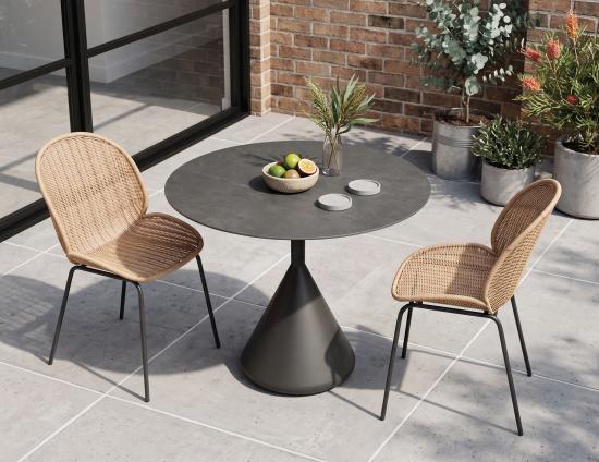 Sombra Rattan Dining Chair - Outdoor - Charcoal