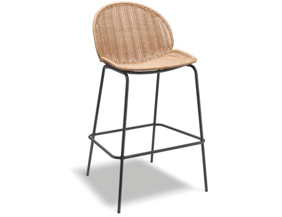Sombra Rattan Bar Stool - Outdoor - Charcoal