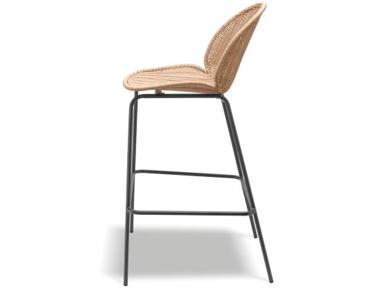 Sombra Rattan Bar Stool - Outdoor - Charcoal