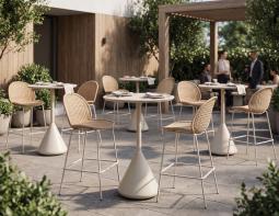 Rattan Stool And Table In Restaurant