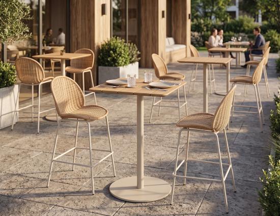 Sombra Rattan Bar Stool - Outdoor - Latte