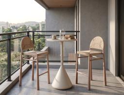 Wood Rope Outdoor Bar Stool