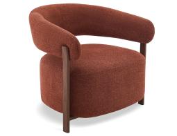Nodus Lounge Chair - Walnut - Terracotta