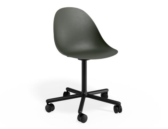 Pebble Shell Seat Swivel Chair with Castors