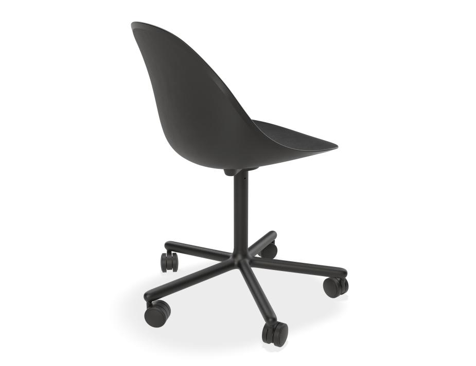 Black Swivel Castor Pebble Back