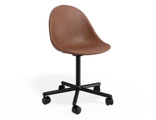 Pebble Upholstered Vintage Seat Swivel Chair with Castors
