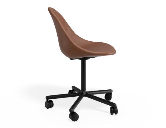 Pebble Upholstered Vintage Seat Swivel Chair with Castors