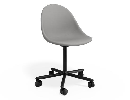 Pebble Fabric Upholstered Swivel Chair with Castors