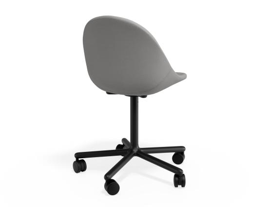 Pebble Fabric Upholstered Swivel Chair with Castors