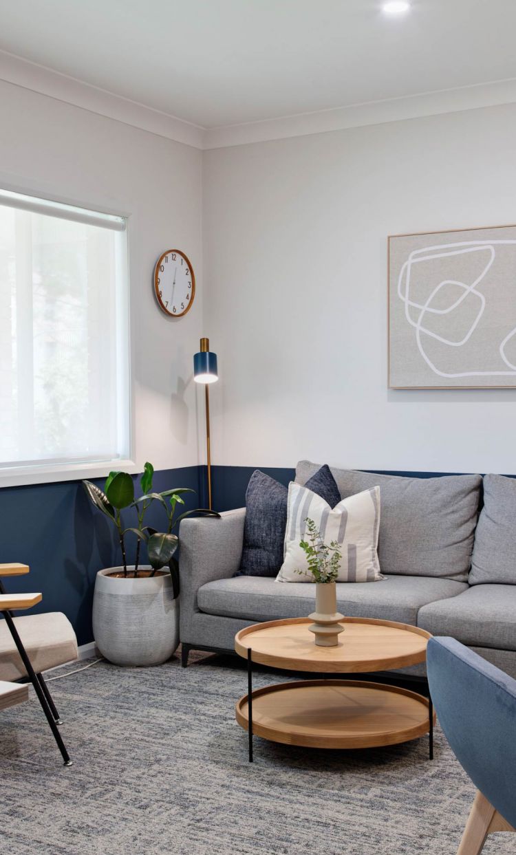 A coffee table and a sofa