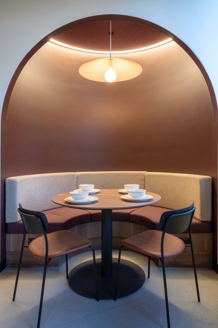 Cozy booth seating area.