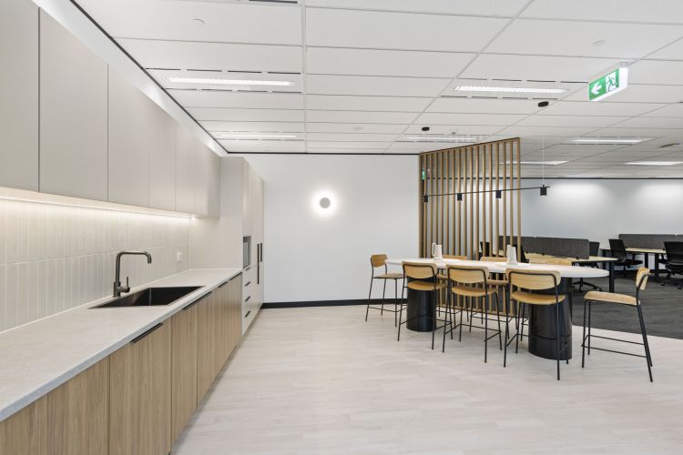 Contemporary office kitchen space.