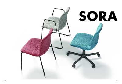 : Sora Chair - With Arms - Swivel Base with Castors