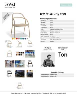 Tear Sheet: 002 Chair - by TON