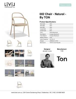 Tear Sheet: 002 Chair - Natural - by TON