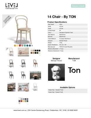 Tear Sheet: 14 Chair - by TON