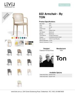 Tear Sheet: 822 Armchair - by TON