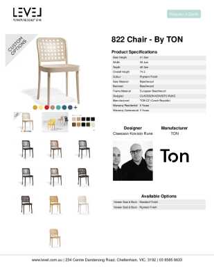 Tear Sheet: 822 Chair - by TON