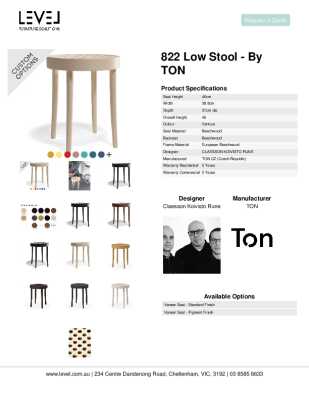 Tear Sheet: 822 Low Stool - by TON
