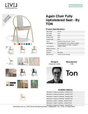 Tear Sheet: Again Chair Fully Upholstered Seat - by TON