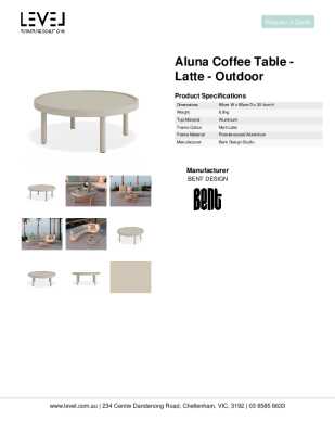 Tear Sheet: Aluna Coffee Table - Latte - Outdoor