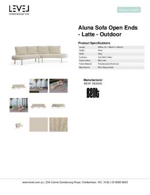Tear Sheet: Aluna Sofa Open Ends - Latte - Outdoor