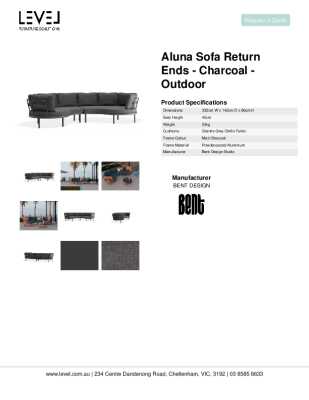 Tear Sheet: Aluna Sofa Return Ends - Charcoal - Outdoor