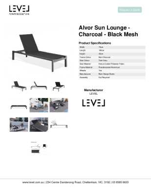 Tear Sheet: Alvor Sun Lounge - Charcoal - Black Mesh